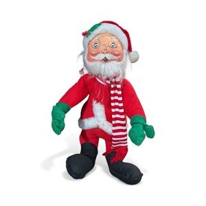 Vintage Annalee Santa Claus 12” 1967 Tag USA Hand Painted Face Christmas Doll